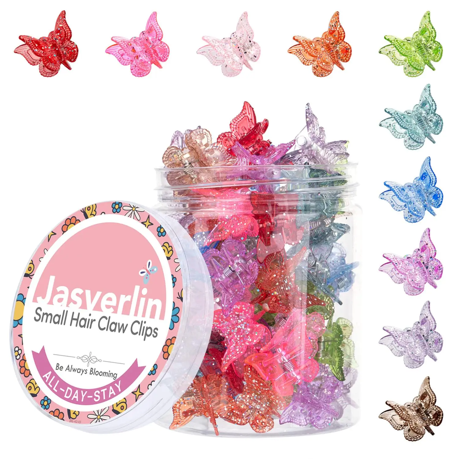 Glitter Mini Butterfly Hair Claw Clips, Sparkly Colorful Accessories for Girls Women - 90s Y2K Cute Set of 50 in 10 Colors
Glitter Mini Butterfly Hair Claw Clips, Sparkly Colorful Accessories for Girls Women - 90s Y2K Cute Set of 50 in 10 Colors