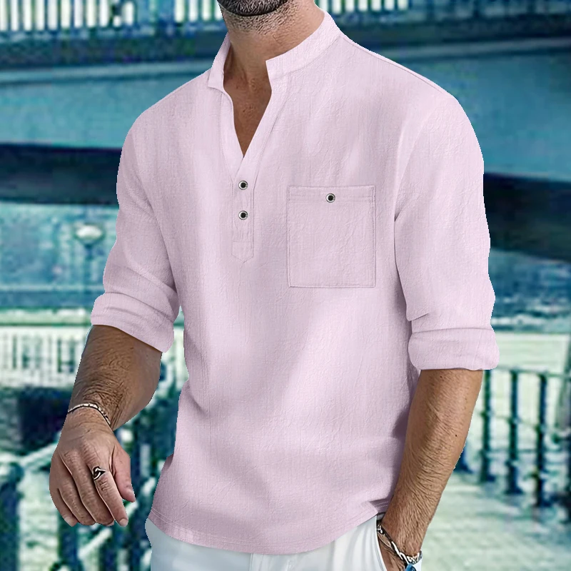 Men's Lightweight Shirts Long Sleeve Henley Cotton Linen Shirts for Male Beach Hawaiian V-neck Top Breathable Polo Shirts top
Men's Lightweight Shirts Long Sleeve Henley Cotton Linen Shirts for Male Beach Hawaiian V-neck Top Breathable Polo Shirts top