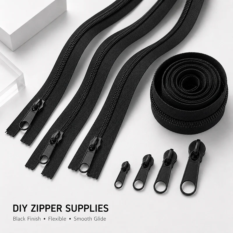 5-20Meters 3#5#8#10# Black Nylon Zippers with Sliders Plastic Coil Zipper By Meters Bags Tent Zip Repair Kits Sewing Accessories
5-20Meters 3#5#8#10# Black Nylon Zippers with Sliders Plastic Coil Zipper By Meters Bags Tent Zip Repair Kits Sewing Accessories