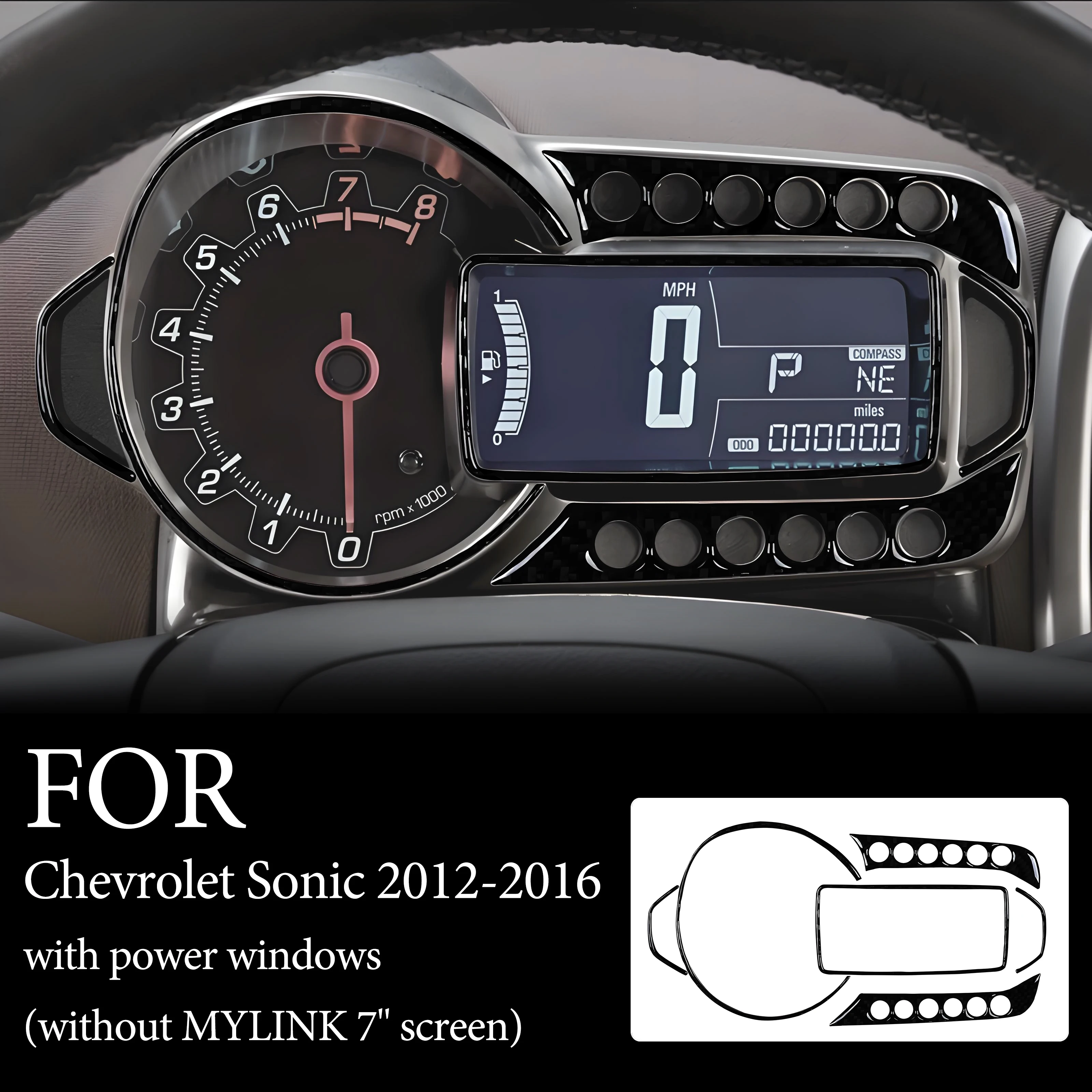 For Chevrolet Sonic 2012 2013-2016 Car Speedometer Bezel Brand New ABS Gloss Black Safeguard Sticker Auto Interior Accessories
For Chevrolet Sonic 2012 2013-2016 Car Speedometer Bezel Brand New ABS Gloss Black Safeguard Sticker Auto Interior Accessories