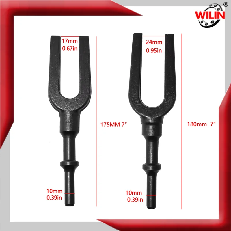 Пневматический инструмент для снятия шаровых опор Wilin: плоские зубила, насадки для пневматического молотка, набор пневматических разделительных вилок
Пневматический инструмент для снятия шаровых опор Wilin: плоские зубила, насадки для пневматического молотка, набор пневматических разделительных вилок