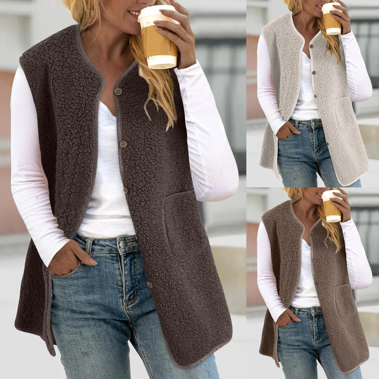Autumn And Winter Women's Soft Comfortable Lambswool Vest Jacket Casual Loose Casual Solid Color Pockets Versatile Waistcoat
Autumn And Winter Women's Soft Comfortable Lambswool Vest Jacket Casual Loose Casual Solid Color Pockets Versatile Waistcoat