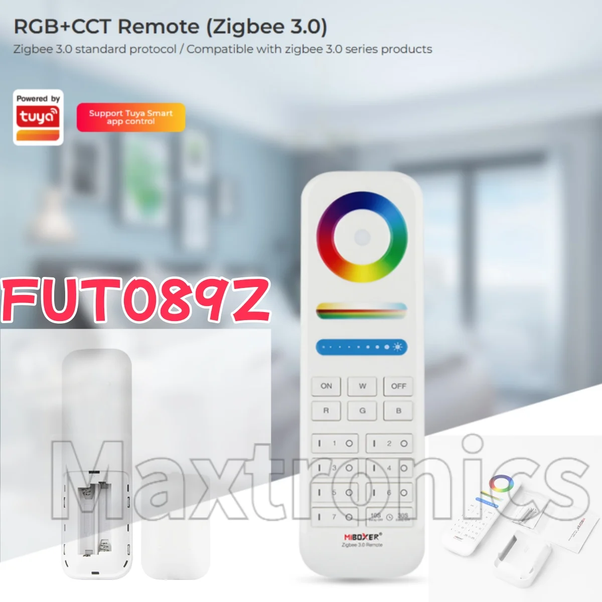 Miboxer FUT089Z RGB + CCT пульт дистанционного управления для светодиодной ленты RGB + CCT для светодиодных ламп серии Zigbee 3,0, 7-зонное управление
Miboxer FUT089Z RGB + CCT пульт дистанционного управления для светодиодной ленты RGB + CCT для светодиодных ламп серии Zigbee 3,0, 7-зонное управление