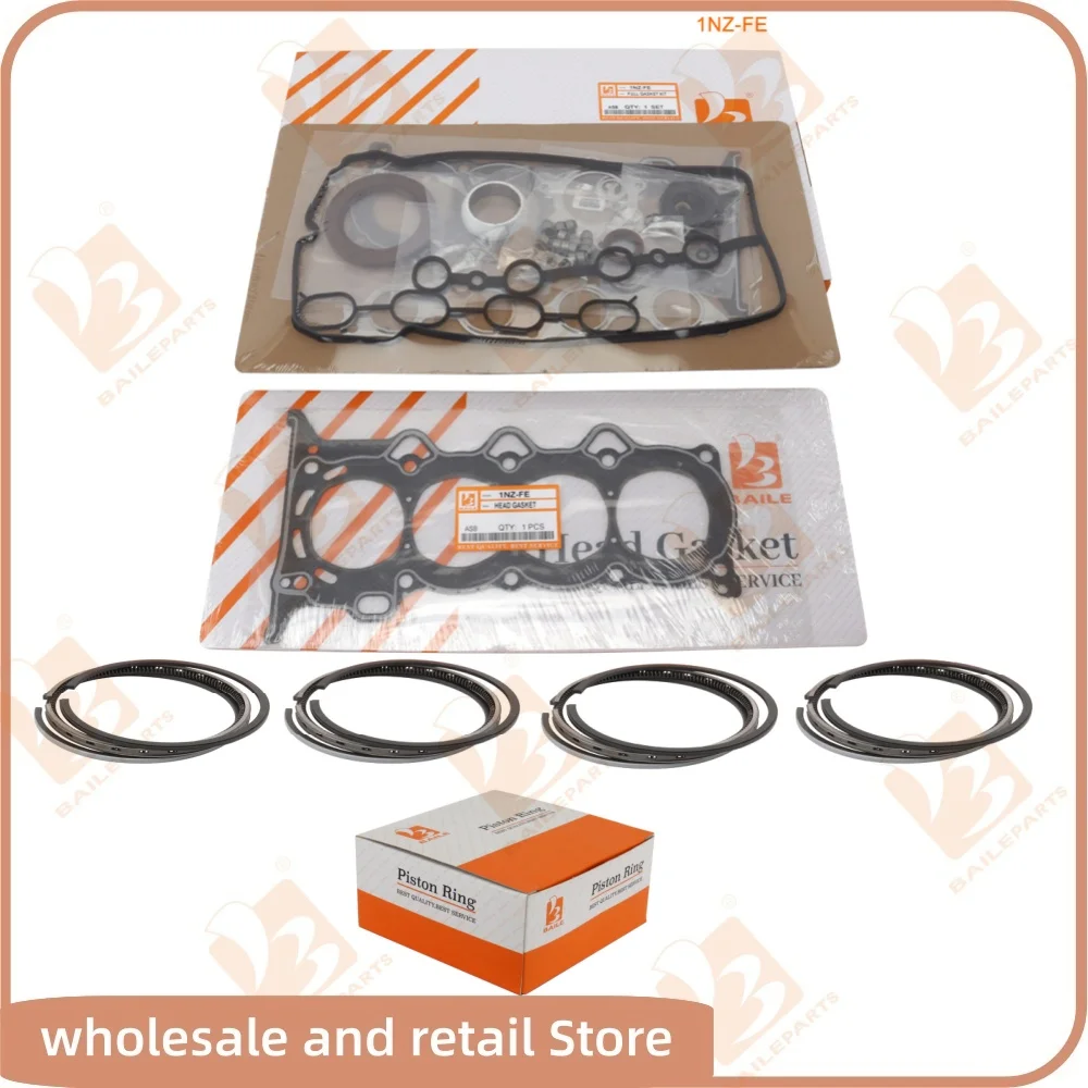 1NZ-FE For Toyota Engine Full Gasket Kit Set 4 Cylinders Piston Ring 75*1.2+1.2+2mm Overhaul Rebuild Kit Engine Spare Parts
1NZ-FE For Toyota Engine Full Gasket Kit Set 4 Cylinders Piston Ring 75*1.2+1.2+2mm Overhaul Rebuild Kit Engine Spare Parts