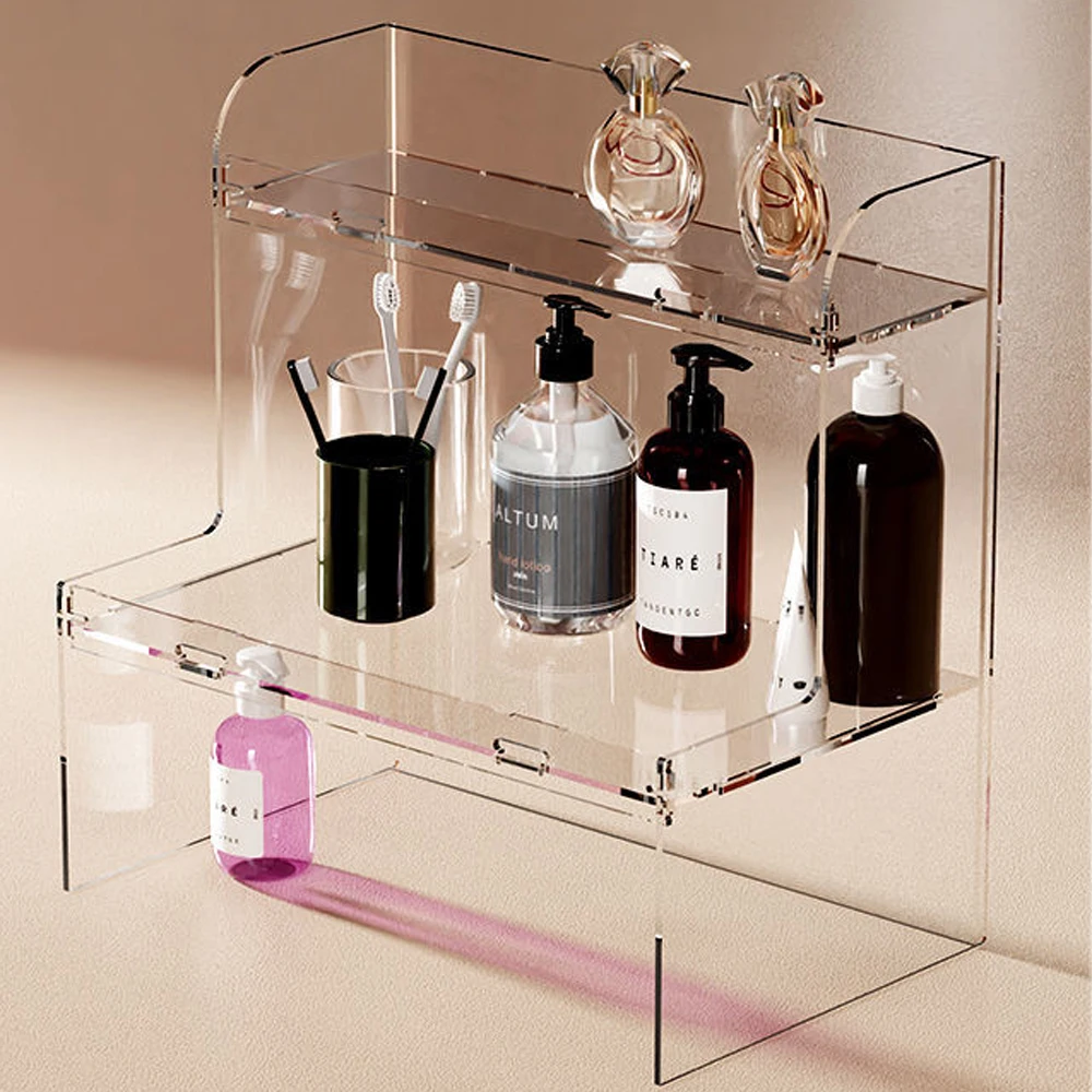 2 Tier Clear Acrylic Cosmetics Storage Rack Display Stand For Lipstick,Perfume,POP Figures,Organizer Rack Bathroom Cabinet Shelf
2 Tier Clear Acrylic Cosmetics Storage Rack Display Stand For Lipstick,Perfume,POP Figures,Organizer Rack Bathroom Cabinet Shelf
