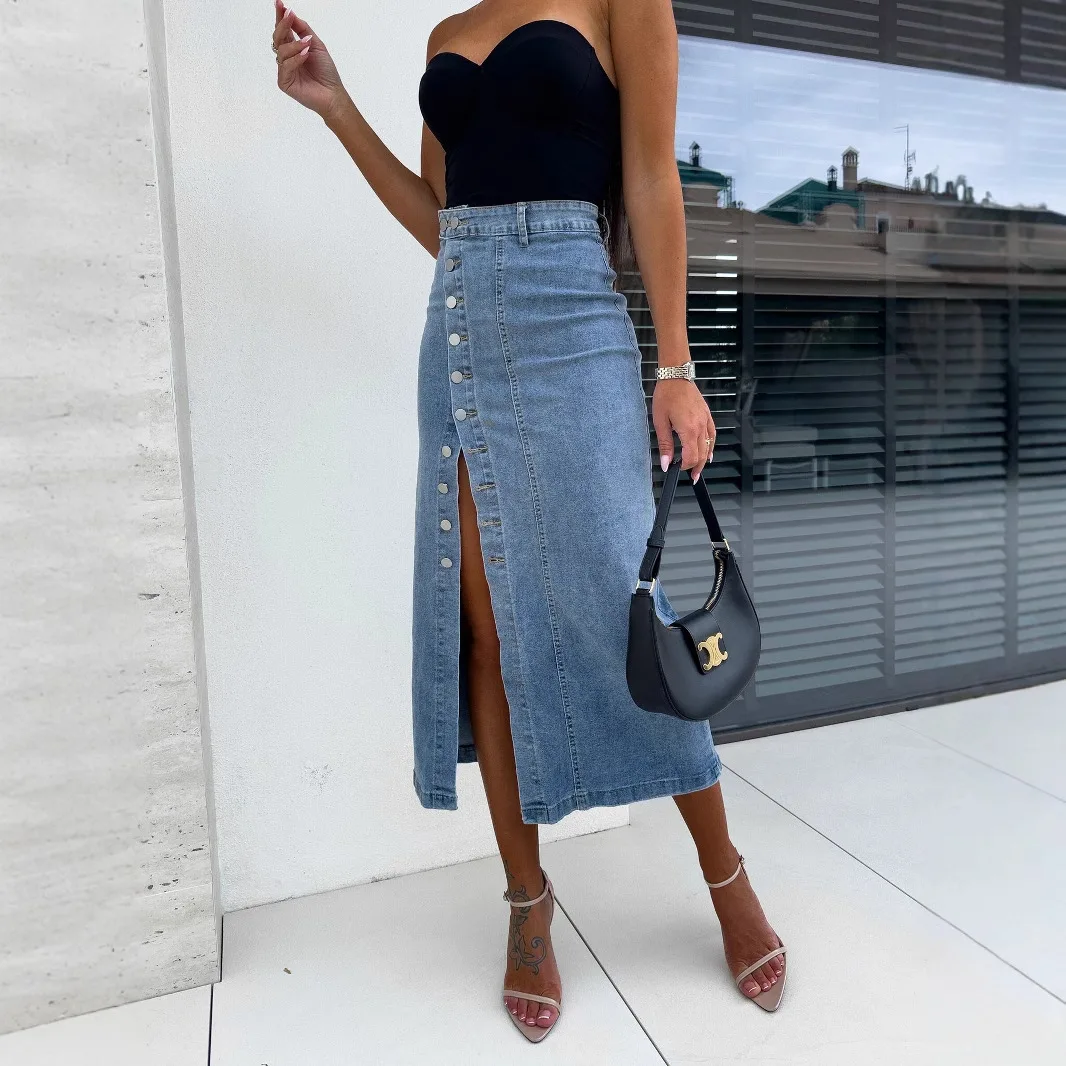 Whisper Lumi 2026 Women's High Waist Button Down Irregular Slit Denim Skirt Slim Fit Bodycon Pencil Skirt
Whisper Lumi 2026 Women's High Waist Button Down Irregular Slit Denim Skirt Slim Fit Bodycon Pencil Skirt