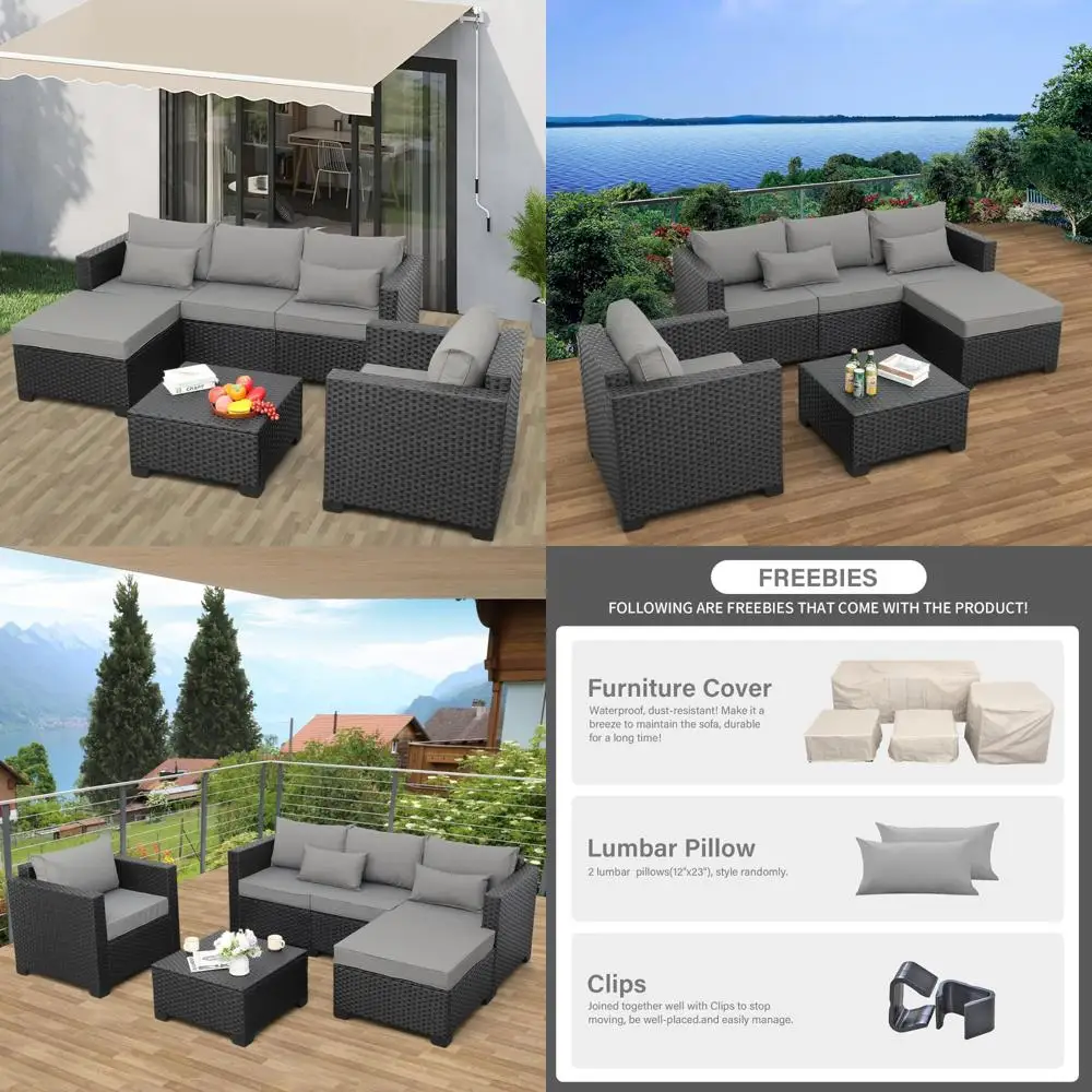 Outdoor Patio Furniture Set: 4-Piece Sectional with Single Chair and Storage
Outdoor Patio Furniture Set: 4-Piece Sectional with Single Chair and Storage