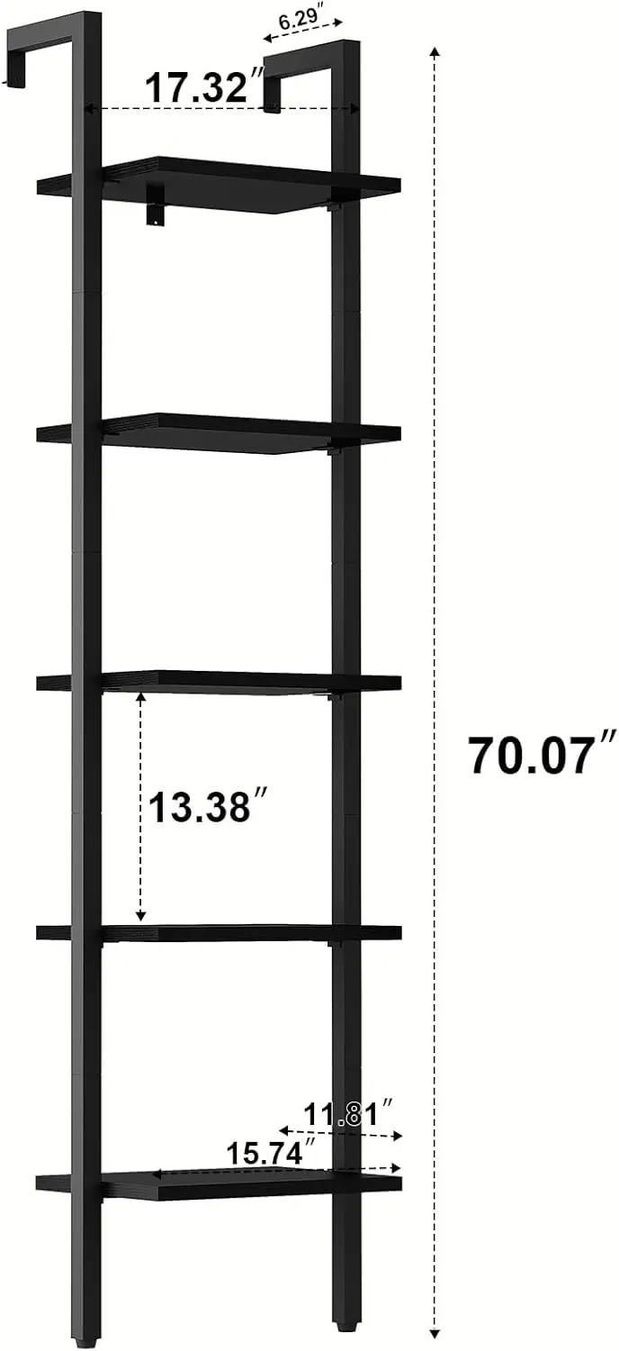 Ymyny 5 Tiers Narrow Ladder Bookcase, Industrial Wall Mounted Bookshelf, Open Display Rack With Metal Frame, Wooden Storage
Ymyny 5 Tiers Narrow Ladder Bookcase, Industrial Wall Mounted Bookshelf, Open Display Rack With Metal Frame, Wooden Storage