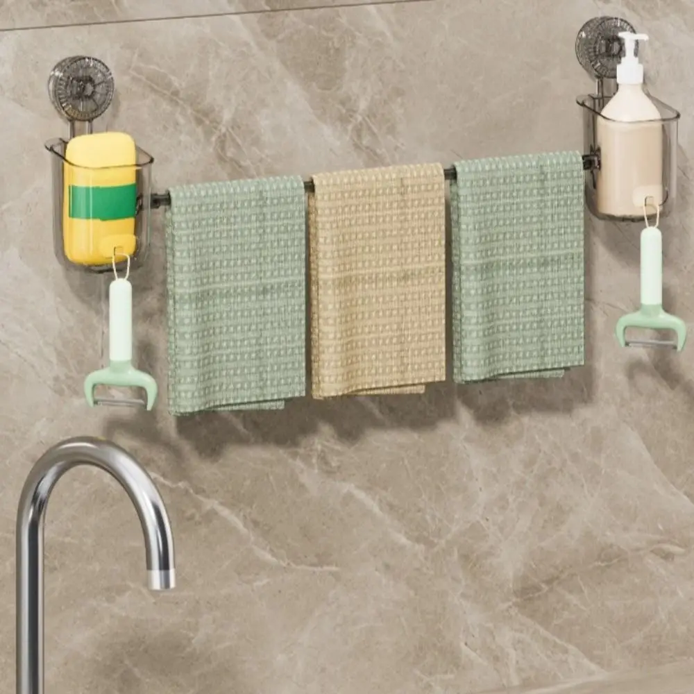 Plastic Double Suction Towel Rack Waterproof Transparent Bathroom Storage Rack Punch Free Multifunctional Towel Bar Kitchen 
Plastic Double Suction Towel Rack Waterproof Transparent Bathroom Storage Rack Punch Free Multifunctional Towel Bar Kitchen