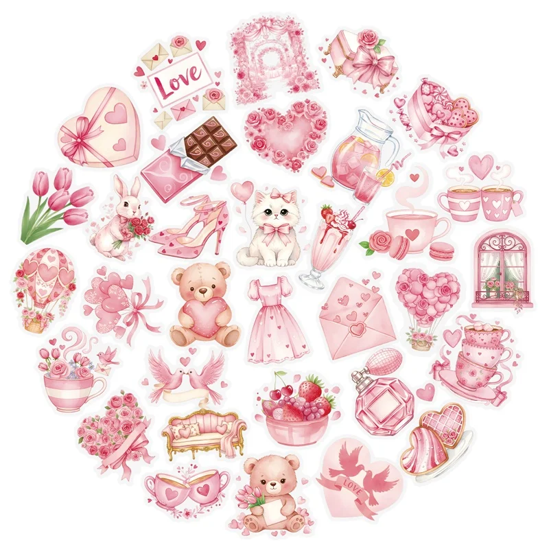 56PCS Kawaii Valentine's Day PET Sticker Aesthetic Decoration Scrapbooking Stationery DIY Hand Accounting Supplies for Kids
56PCS Kawaii Valentine's Day PET Sticker Aesthetic Decoration Scrapbooking Stationery DIY Hand Accounting Supplies for Kids