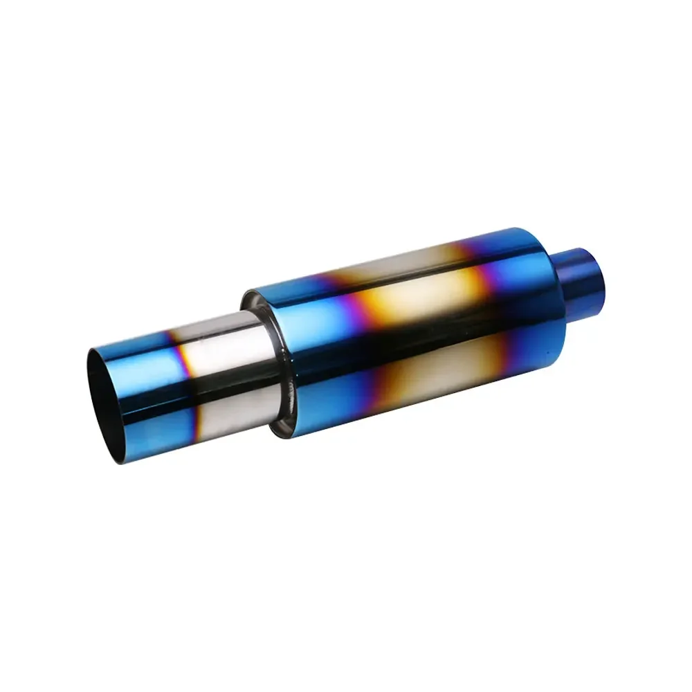 Stainless Steel Sports Muffler 2'' inlet 3'' outlet Burnt Blue Straight rear Muffler Exhaust system Universal Car
Stainless Steel Sports Muffler 2'' inlet 3'' outlet Burnt Blue Straight rear Muffler Exhaust system Universal Car