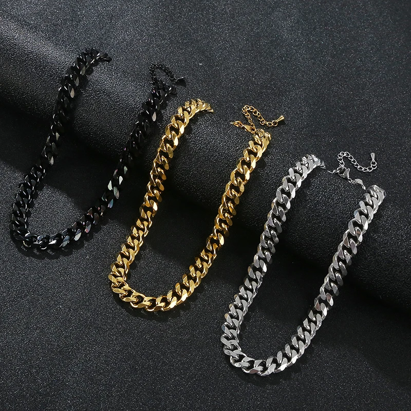 New Fashion Jewelry Couple Gift High Quality 18k Gold Plated Waterproof Nk Thick Flat Cuban Chain Charm Stainless Steel Necklace
New Fashion Jewelry Couple Gift High Quality 18k Gold Plated Waterproof Nk Thick Flat Cuban Chain Charm Stainless Steel Necklace