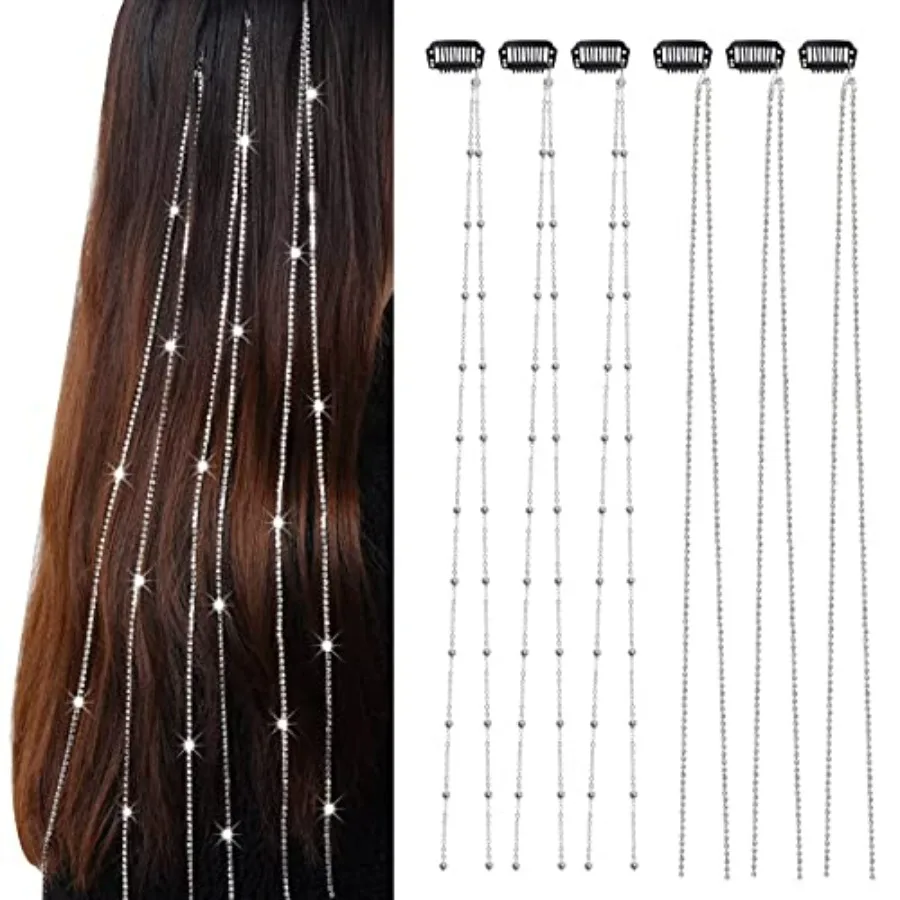 6Pcs Hair Jewelry for Braids Rhinestone Hair Chains Clip In Bling Tassel Hair Charms Accessories for Women Girls Festival Rave,
6Pcs Hair Jewelry for Braids Rhinestone Hair Chains Clip In Bling Tassel Hair Charms Accessories for Women Girls Festival Rave,