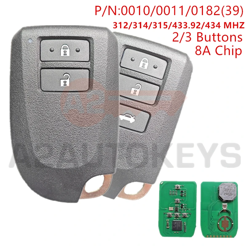 A2AUTOKEYS для Toyota YARIS L/VIOS P/N:0010/0011/0182(39) 2/3 кнопки 312/314/315/433.92/434 МГц 8A автомобильный пульт дистанционного управления
A2AUTOKEYS для Toyota YARIS L/VIOS P/N:0010/0011/0182(39) 2/3 кнопки 312/314/315/433.92/434 МГц 8A автомобильный пульт дистанционного управления