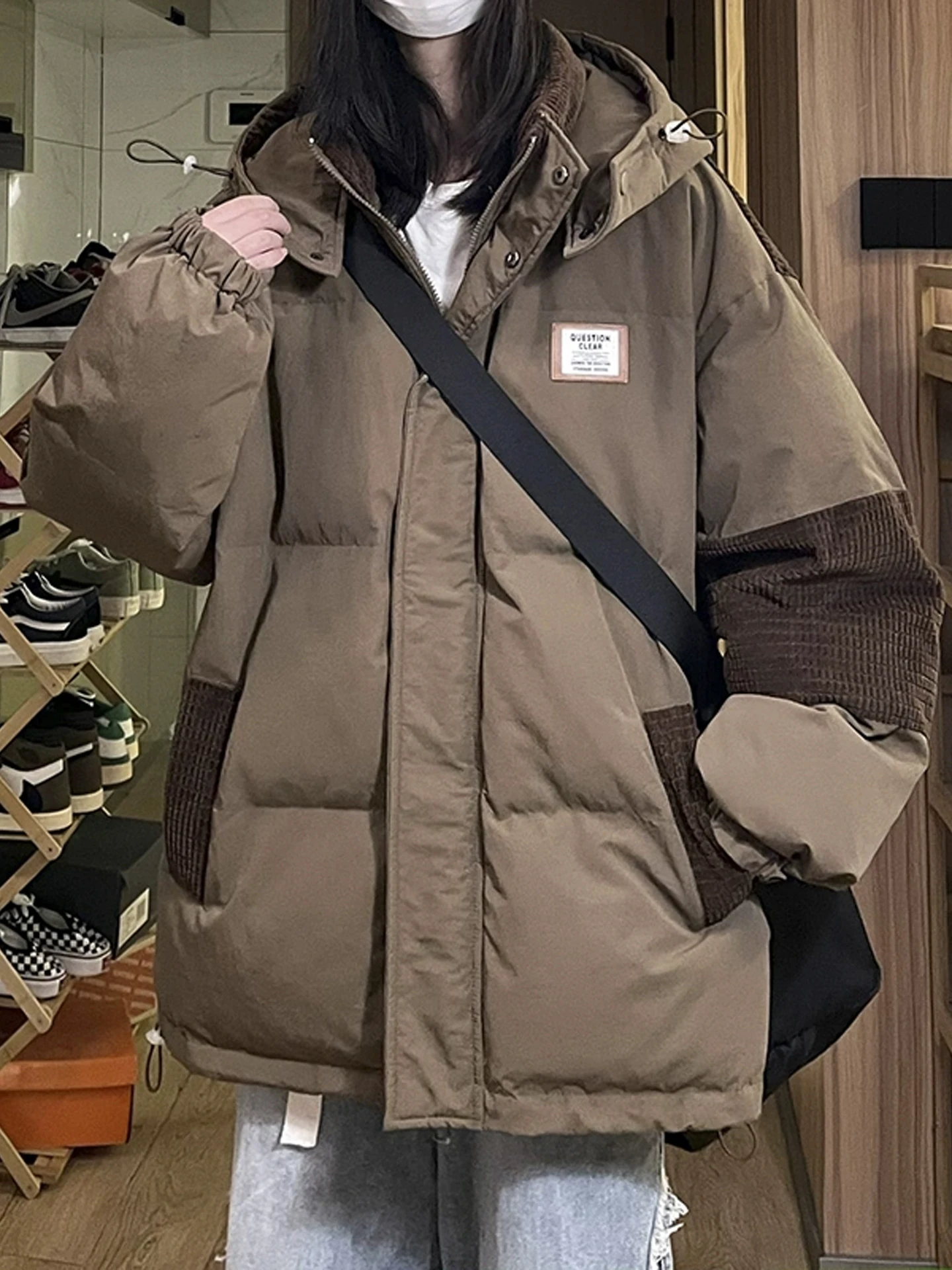 Thiened Cotton Jaet Hooded Men's Winter Coat Warm Casual Long Sve Pure Color Youth Faion Outerwear Velvet Design
Thiened Cotton Jaet Hooded Men's Winter Coat Warm Casual Long Sve Pure Color Youth Faion Outerwear Velvet Design