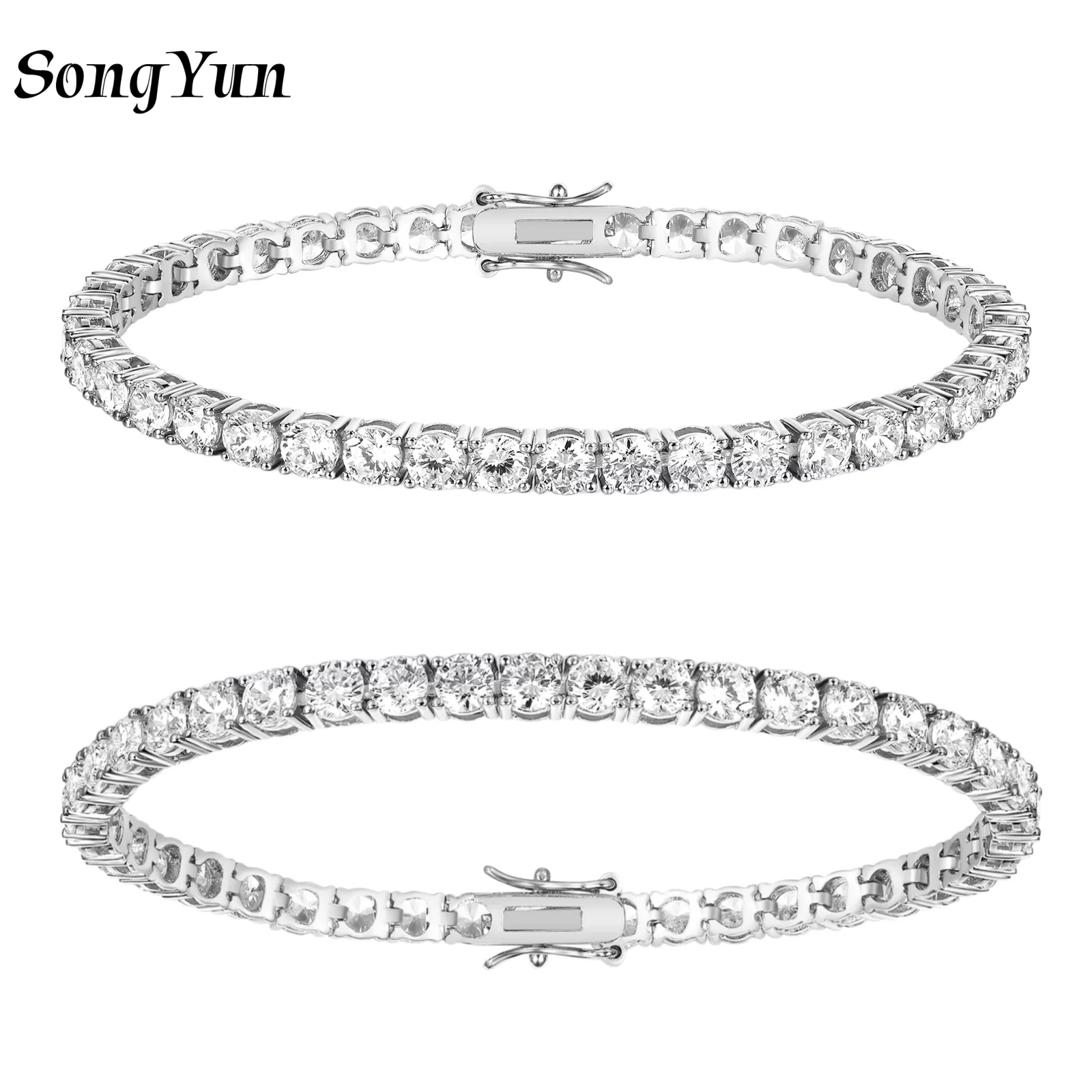 SY Designer Jewelry 925 Sterling Silver Bracelet White Gemstones Ladies Chain Tennis Bracelets Bangle Rhodium Plated Fine Jewel
SY Designer Jewelry 925 Sterling Silver Bracelet White Gemstones Ladies Chain Tennis Bracelets Bangle Rhodium Plated Fine Jewel
