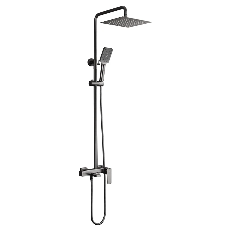 Household all-copper gun gray surface shower shower set, wire gold wall-mounted black hot and cold faucet
Household all-copper gun gray surface shower shower set, wire gold wall-mounted black hot and cold faucet