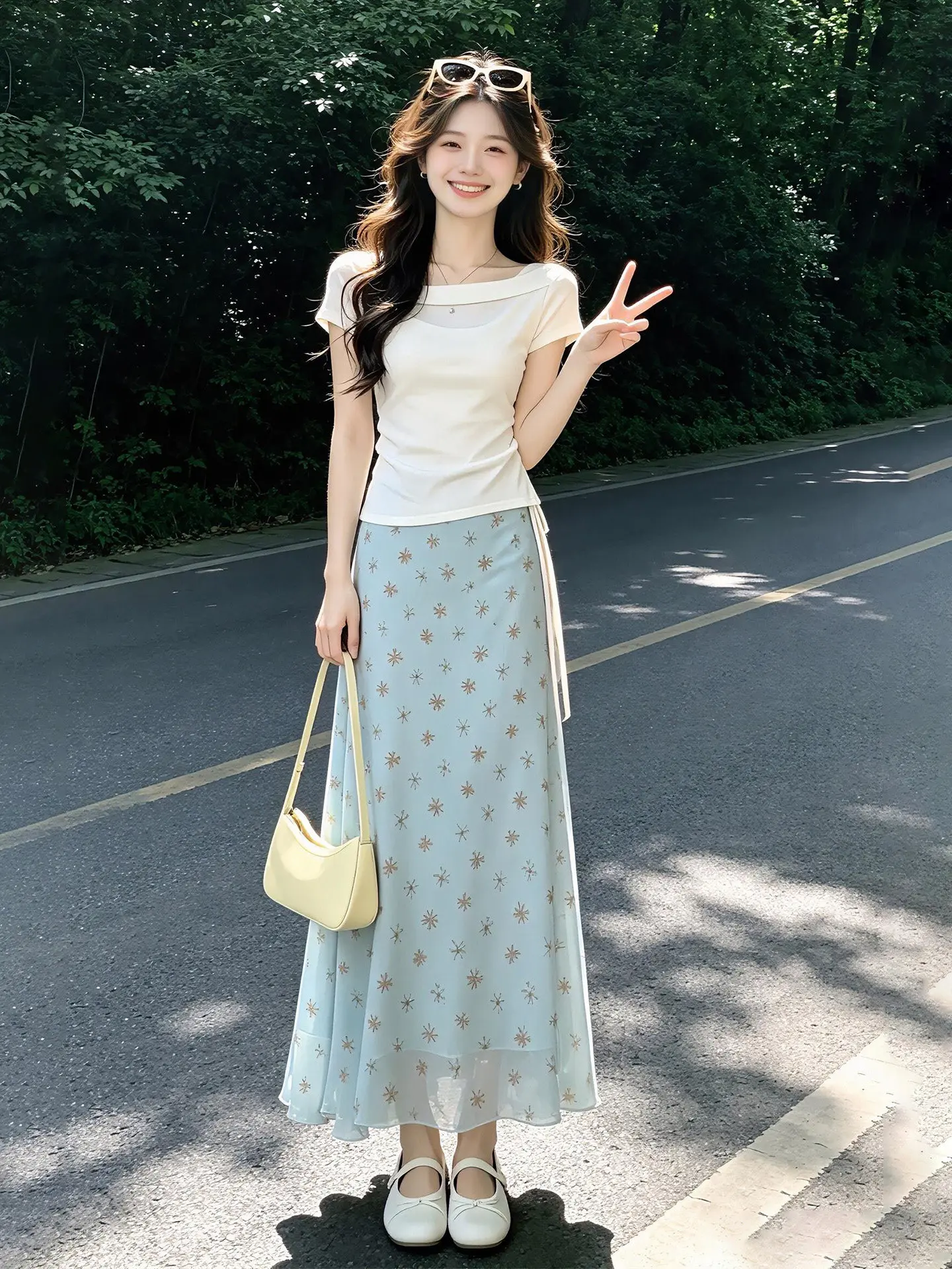 Summer White Short Sleeve Floral Halter Neck Dress Women's Fashion Set High Waist Skirt And T-Shirt plus Size Cute Dopaamine
Summer White Short Sleeve Floral Halter Neck Dress Women's Fashion Set High Waist Skirt And T-Shirt plus Size Cute Dopaamine