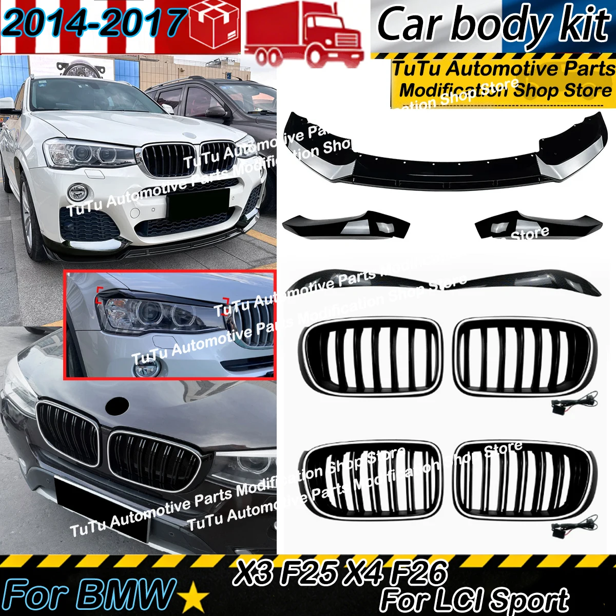 Накладка на передний бампер/решетка/накладка на фары для BMW X3 F25 X4 F26 LCI для M Sport 2014-2017, гоночные решетки, тюнинг-комплекты для кузова автомобиля
Накладка на передний бампер/решетка/накладка на фары для BMW X3 F25 X4 F26 LCI для M Sport 2014-2017, гоночные решетки, тюнинг-комплекты для кузова автомобиля
