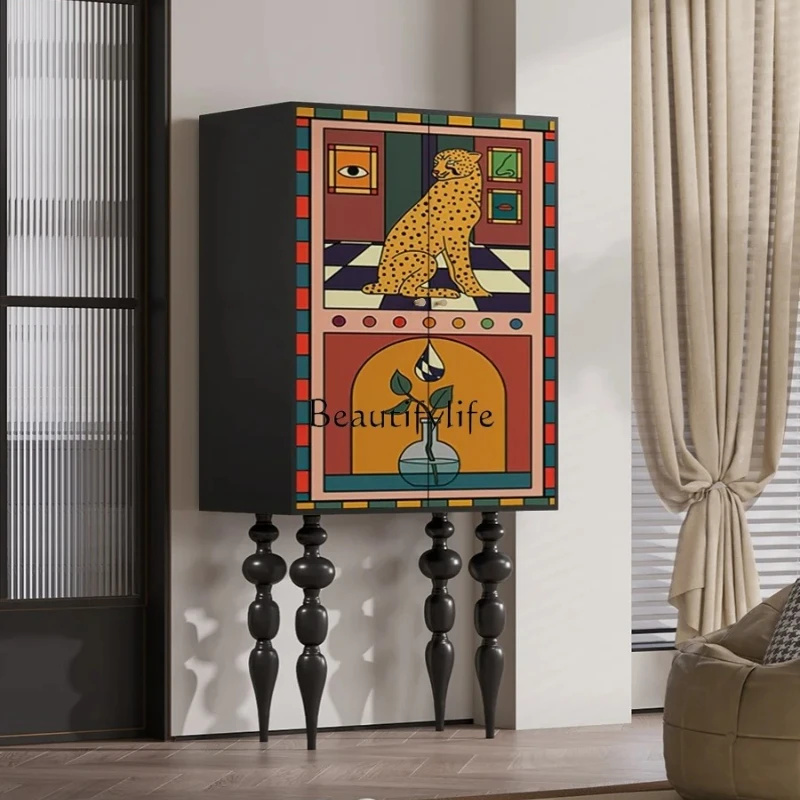 Retro Painted Decorative Wall Solid Wood Clothes Closet Storage Art High-Leg Chest of Drawers
Retro Painted Decorative Wall Solid Wood Clothes Closet Storage Art High-Leg Chest of Drawers