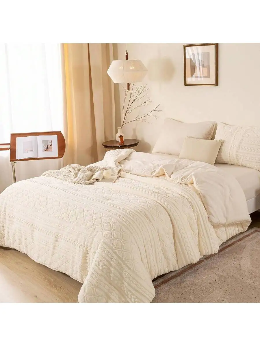 Ultra Soft Thick Plush Sherpa Fleece Comforter 3D Jacquard Bedding Off White For Twin XL Full Queen King
Ultra Soft Thick Plush Sherpa Fleece Comforter 3D Jacquard Bedding Off White For Twin XL Full Queen King
