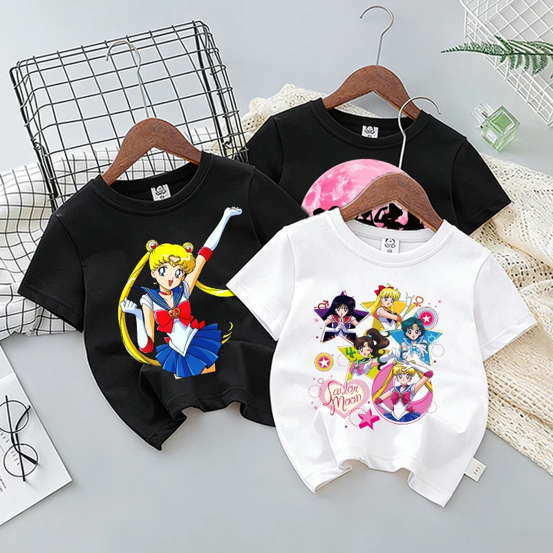 SailorsMoon Anime Girl's T-shirt Cotton Clothes Cute Cartoon Printed Toddler Sweatshirt Casual Short Sleeve Kids Game Trend Tops
SailorsMoon Anime Girl's T-shirt Cotton Clothes Cute Cartoon Printed Toddler Sweatshirt Casual Short Sleeve Kids Game Trend Tops