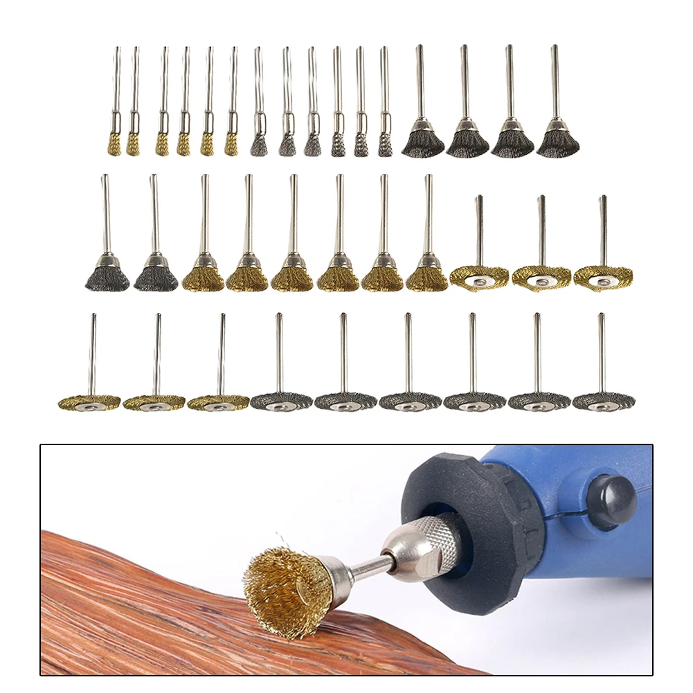 36pcs Stainless Steel Brass Wire Brush Polishing Pad Brushes Kit Rotary Tools For Metal Wood Polishing Metal Rust Removal Brush
36pcs Stainless Steel Brass Wire Brush Polishing Pad Brushes Kit Rotary Tools For Metal Wood Polishing Metal Rust Removal Brush