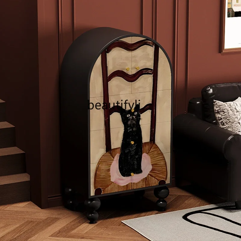 French medieval entrance household living room snack cabinet multi-functional solid wood storage cabinet
French medieval entrance household living room snack cabinet multi-functional solid wood storage cabinet