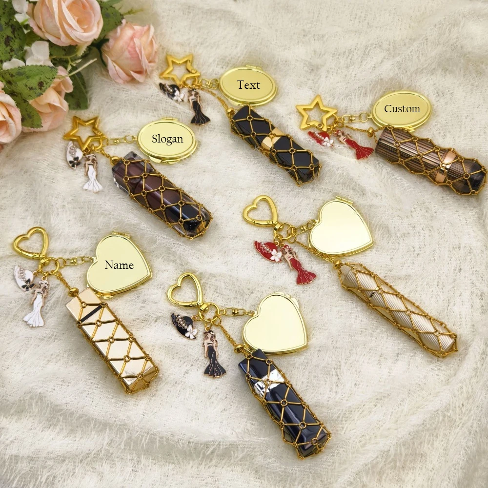 Fashion Custom Luxury Lipstick Mesh Bag Metal Car Keychain Luggage Keyring Golden Heart Women Girl Cute Decorative Pendant Gift
Fashion Custom Luxury Lipstick Mesh Bag Metal Car Keychain Luggage Keyring Golden Heart Women Girl Cute Decorative Pendant Gift