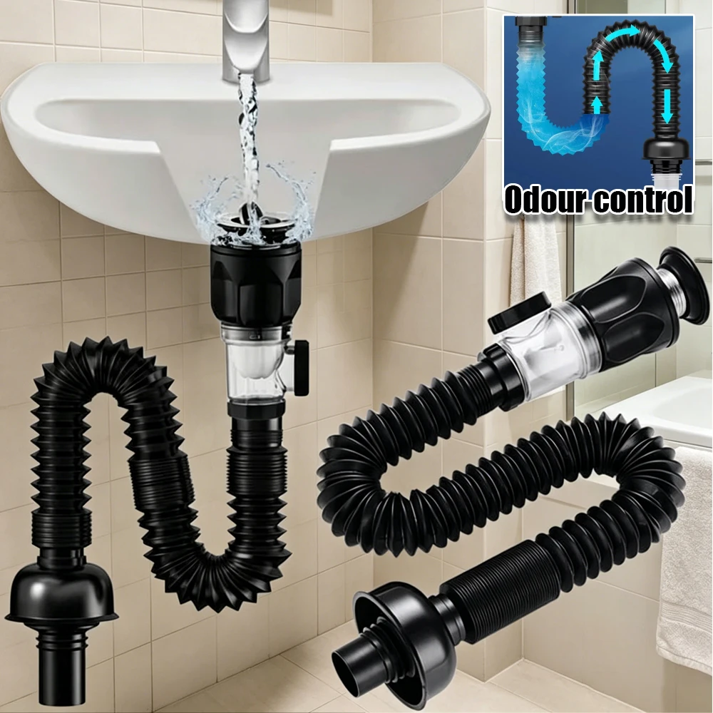 Flexible Stretchable Bathroom Sink Drain Pipe Anti Blockage Deodorant Strainer Universal Washbasin Pipeline Accessories
Flexible Stretchable Bathroom Sink Drain Pipe Anti Blockage Deodorant Strainer Universal Washbasin Pipeline Accessories