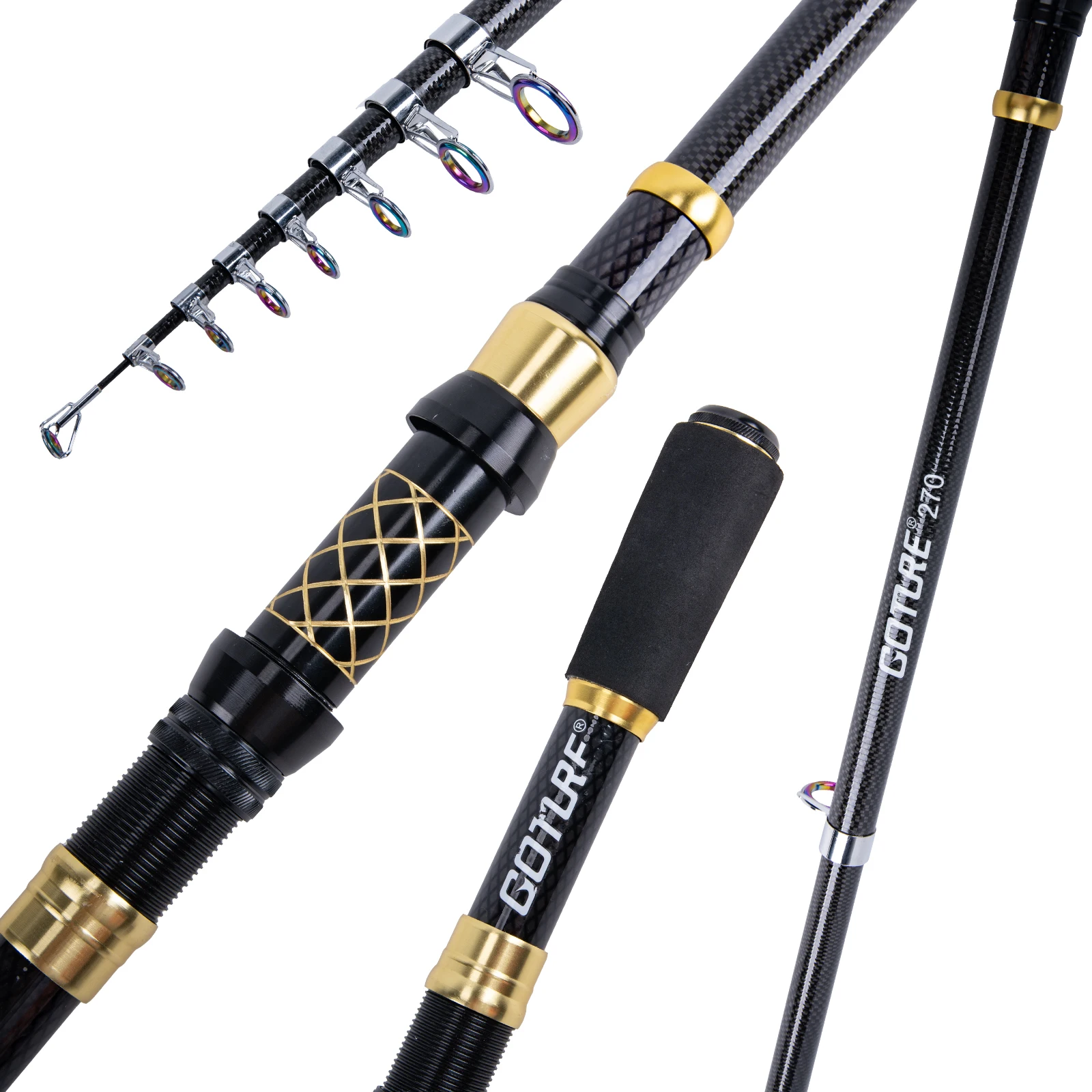 Goture Lure Fishing Rod Light-weight Spinning Telescopic EVA Handle Carbon Casting Fishing Tackle with Protective Cap
Goture Lure Fishing Rod Light-weight Spinning Telescopic EVA Handle Carbon Casting Fishing Tackle with Protective Cap