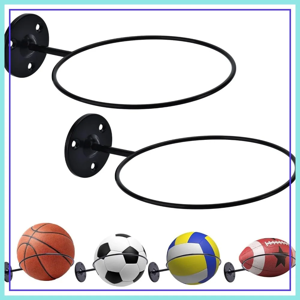 Wall Mount Ball Holder for Basketball, Soccer, Volleyball - 7" Diameter Metal Rack, 2 Pack
Wall Mount Ball Holder for Basketball, Soccer, Volleyball - 7" Diameter Metal Rack, 2 Pack