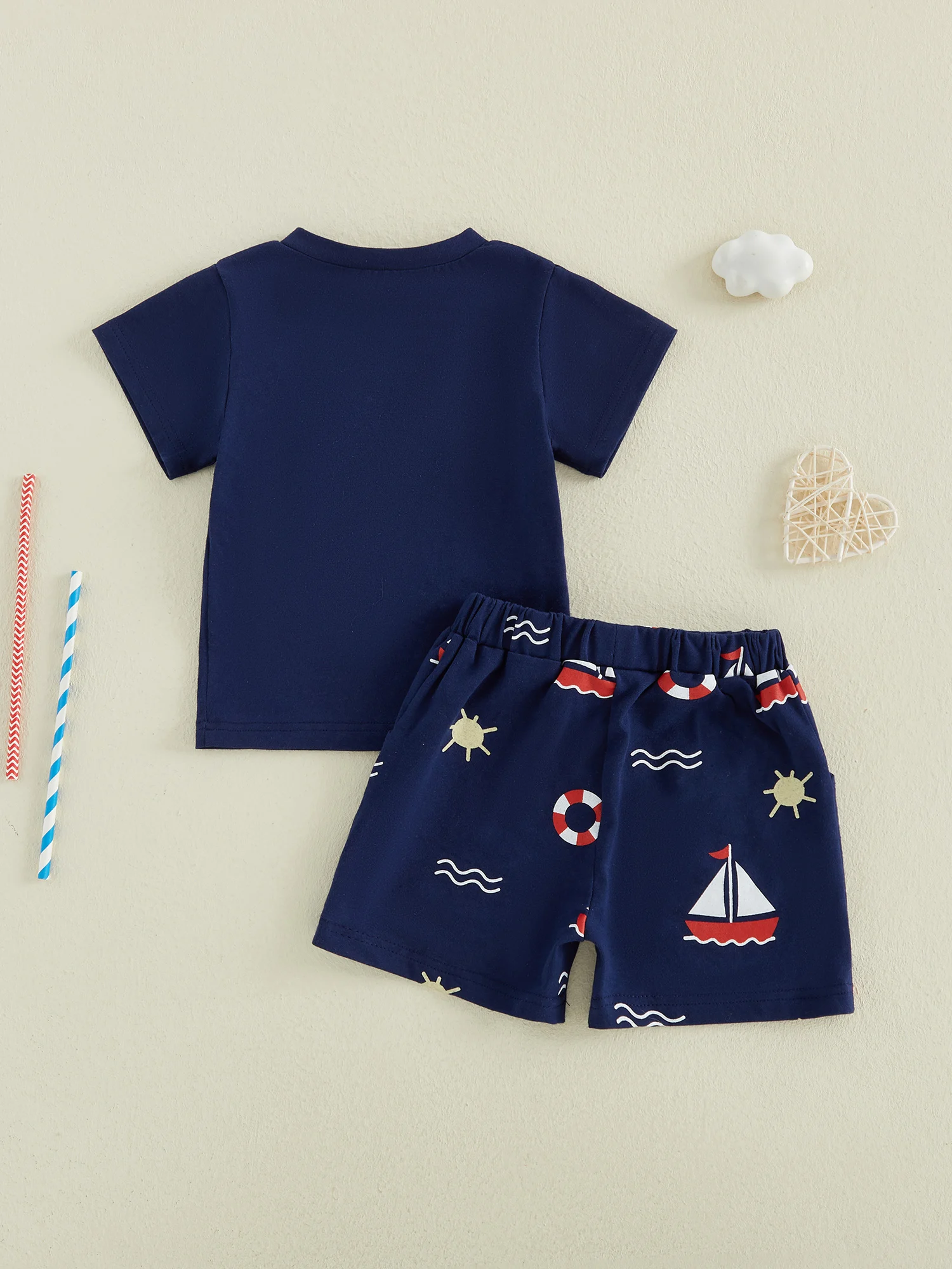 Adorable Baby Boys Nautical Theme Outfit with Sailboat Embroidery Short Sleeves T-Shirt and Elastic Shorts - 2 Piece Summer
Adorable Baby Boys Nautical Theme Outfit with Sailboat Embroidery Short Sleeves T-Shirt and Elastic Shorts - 2 Piece Summer