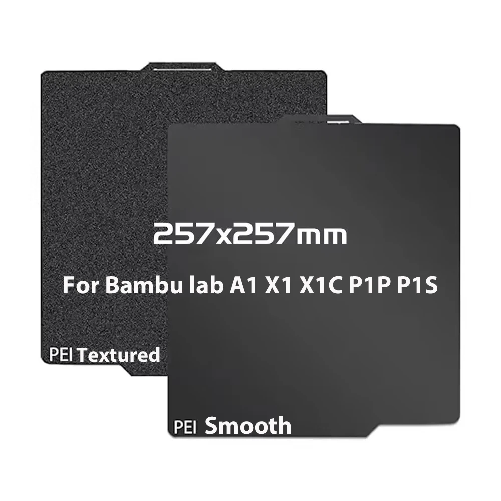 Гладкий черный лист PEI для Bambu Lab X1-Carbon P1P, сборная пластина, детали 3D-принтера, текстурированная пластина с подогревом для Bambulab P1S
Гладкий черный лист PEI для Bambu Lab X1-Carbon P1P, сборная пластина, детали 3D-принтера, текстурированная пластина с подогревом для Bambulab P1S