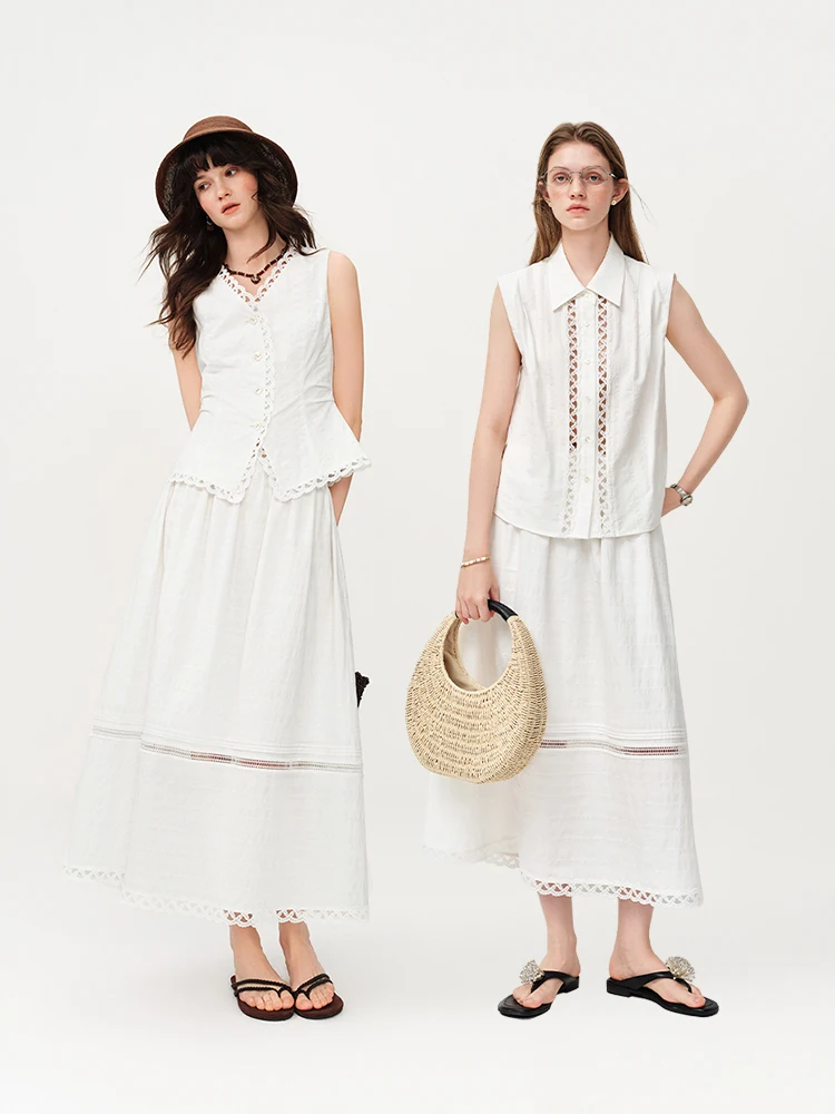 White Lace Trim Shirt And Vest Set Women's Fashion Summer 2026 Hollow out Skirt Three Piece Cotton V Neck Sleeveless
White Lace Trim Shirt And Vest Set Women's Fashion Summer 2026 Hollow out Skirt Three Piece Cotton V Neck Sleeveless