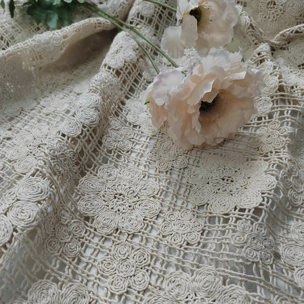 Cotton Rope Knitted Lace Embroidered Fabric for Sewing Dress Clothes DIY Handmade Crafting Cloth
Cotton Rope Knitted Lace Embroidered Fabric for Sewing Dress Clothes DIY Handmade Crafting Cloth