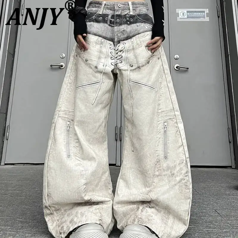 ANJY Spring Autumn New Women 3D Digital Print Double-Waisted Tide Ins Jeans Fashion Streetwear Loose Wide-Leg Denim Pants A22531
ANJY Spring Autumn New Women 3D Digital Print Double-Waisted Tide Ins Jeans Fashion Streetwear Loose Wide-Leg Denim Pants A22531