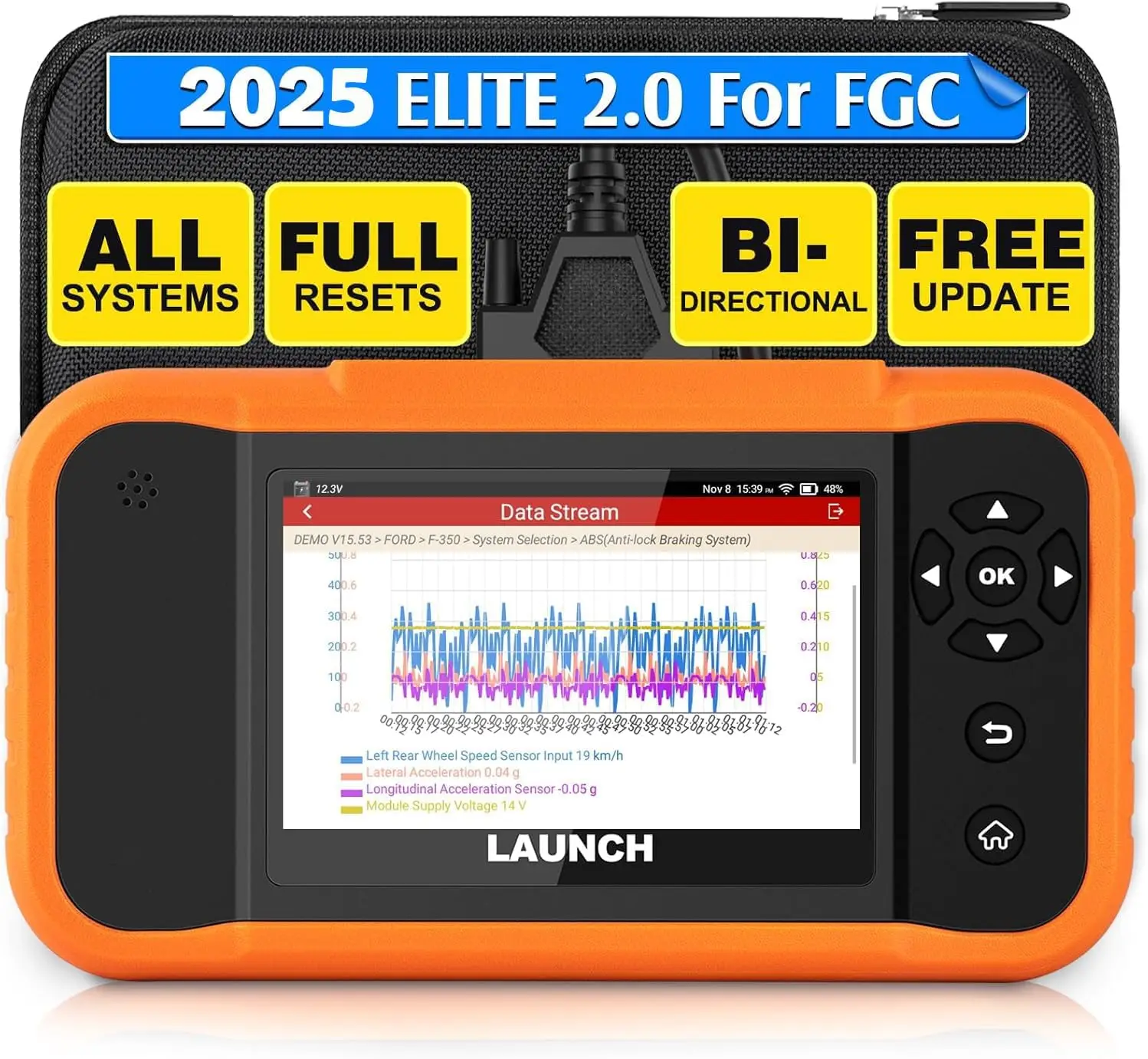 X431 Creader Elite FGC 2.0 OBD2 Scanner for Ford/GM, Bi-Directional Diagnostic Tool, All System Scan, 100+ Services
X431 Creader Elite FGC 2.0 OBD2 Scanner for Ford/GM, Bi-Directional Diagnostic Tool, All System Scan, 100+ Services
