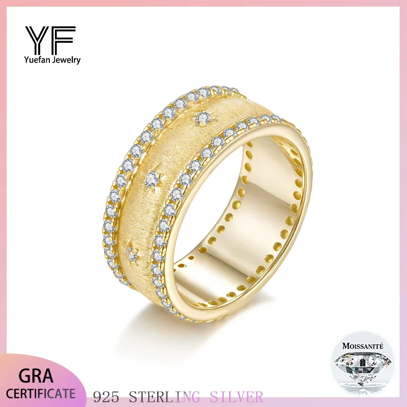 Wide Moissanite ring s925 Silver Star shining ring, retro brushed high-end engagement and wedding ring, Christmas gift
Wide Moissanite ring s925 Silver Star shining ring, retro brushed high-end engagement and wedding ring, Christmas gift