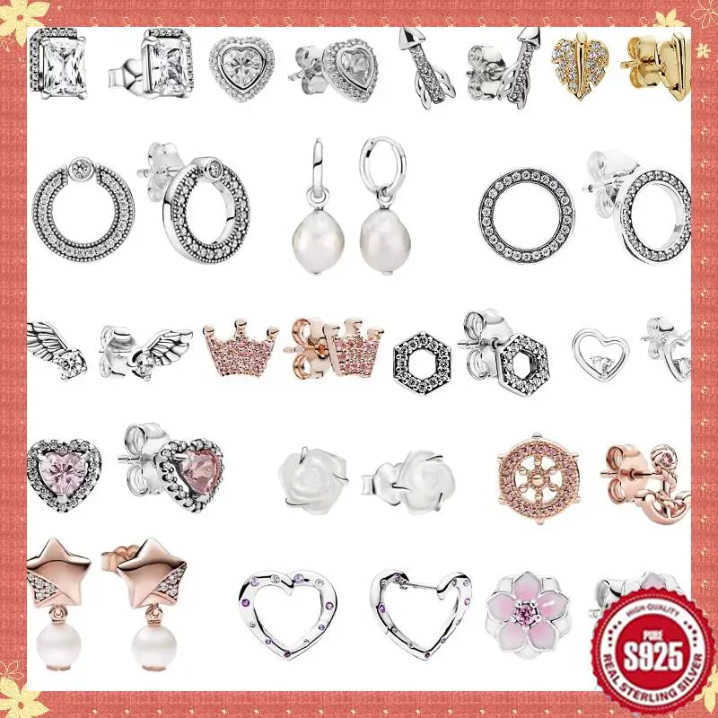 2025 100%925 Sterling Silver Sparkling Flower Crown Heart Star Pendant Earrings For Girls Sweet Romantic High Jewelry Gift
2025 100%925 Sterling Silver Sparkling Flower Crown Heart Star Pendant Earrings For Girls Sweet Romantic High Jewelry Gift