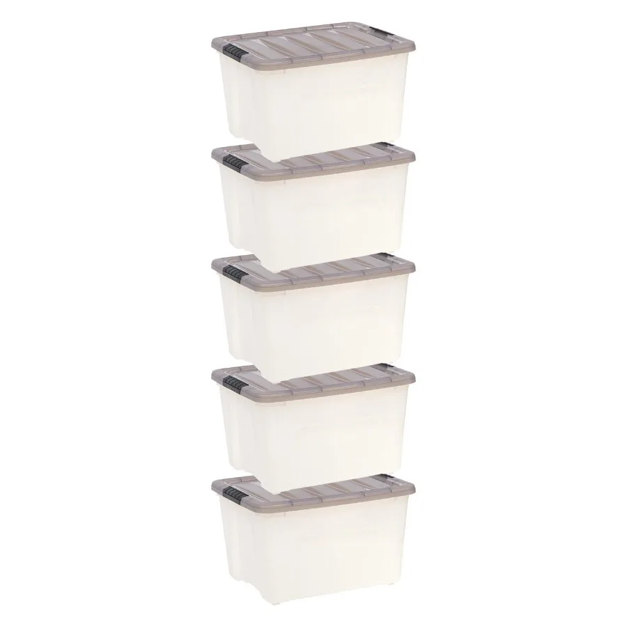 IRIS 40 Qt. Plastic Storage Bins with Lids, Stackable Storage Containers, Totes, 5 Pack
IRIS 40 Qt. Plastic Storage Bins with Lids, Stackable Storage Containers, Totes, 5 Pack