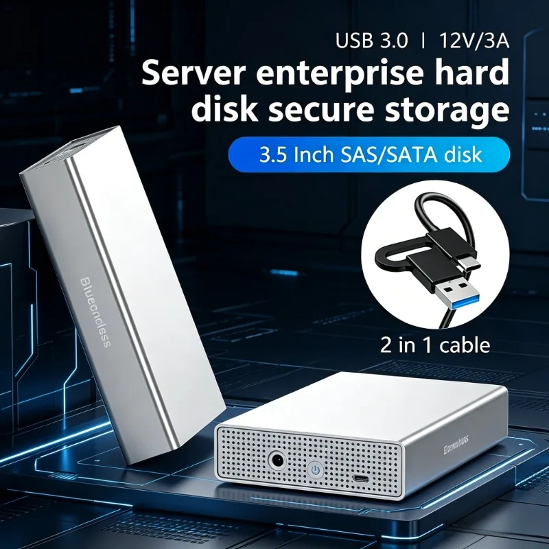 Portable SAS SATA Hard Drive Enclosure USB C for 2.5/3.5 Inch HDD Max 20TB
Portable SAS SATA Hard Drive Enclosure USB C for 2.5/3.5 Inch HDD Max 20TB