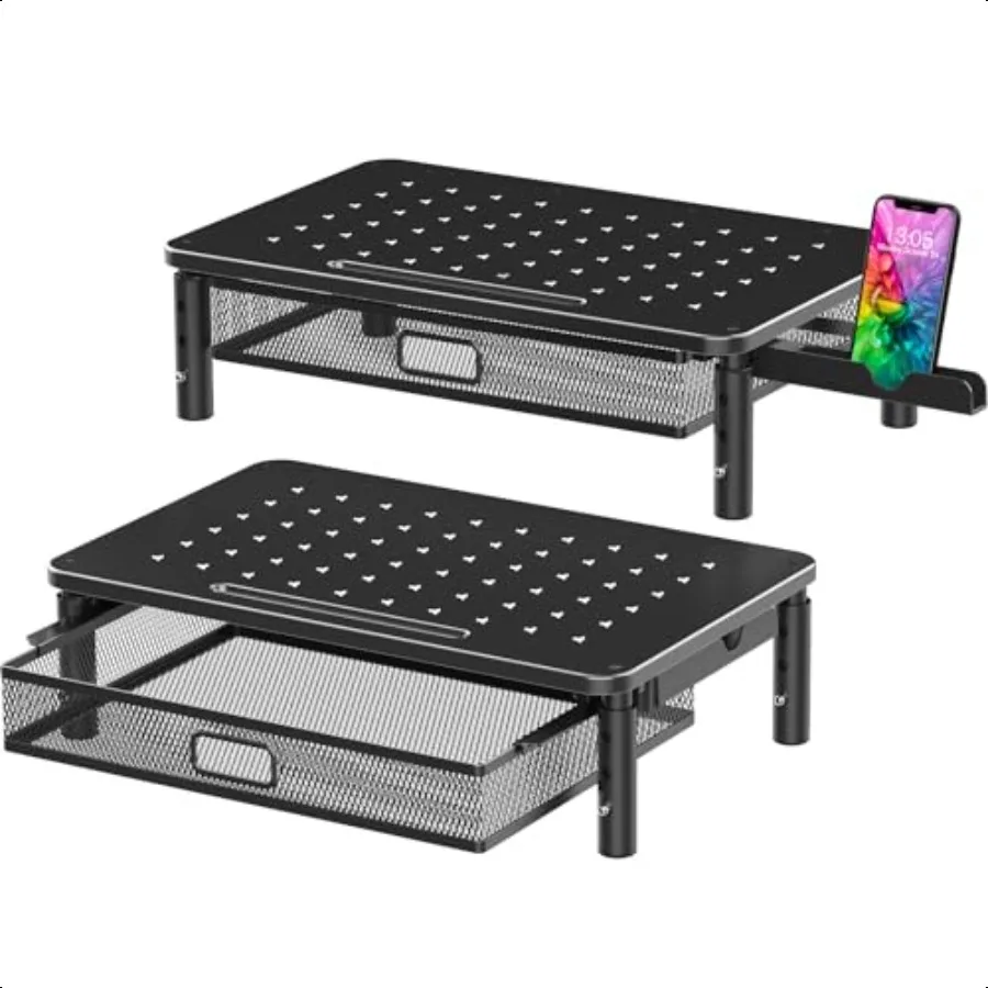 2 Pack Monitor Stand Riser with Metal Drawer 3 Height Adjustable Monitor Riser with Phone Holder for Printer Laptop Premium Met
2 Pack Monitor Stand Riser with Metal Drawer 3 Height Adjustable Monitor Riser with Phone Holder for Printer Laptop Premium Met