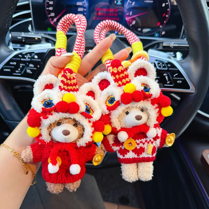New Year cute lion plush accessory car keychain New Year cute doll items small gift bag hanging ornament
New Year cute lion plush accessory car keychain New Year cute doll items small gift bag hanging ornament