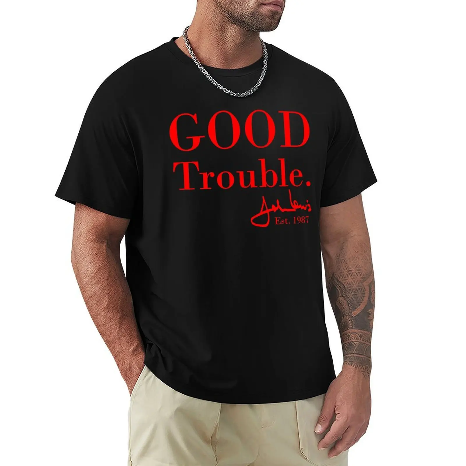 Good Trouble John Lewis Signature, est 1987 T-Shirt cotton man t-shirts funny gifts mens vintage t shirts
Good Trouble John Lewis Signature, est 1987 T-Shirt cotton man t-shirts funny gifts mens vintage t shirts
