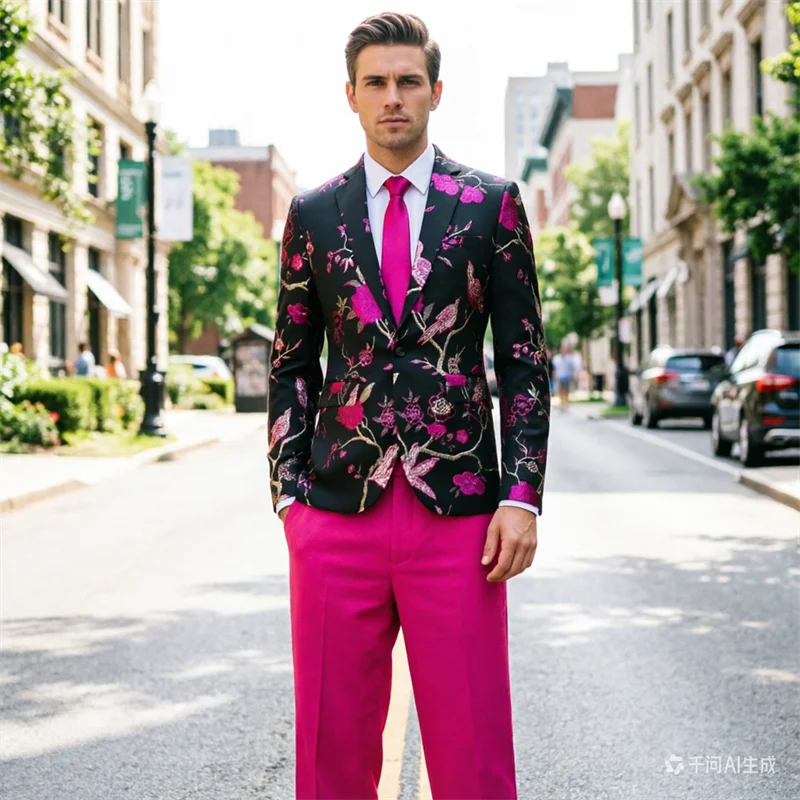 European Men's Red Floral Embroideredtwo-piece Suitstylish Slim Fit Jacket with Pantssuitablefor Wedding Party Stageperformances
European Men's Red Floral Embroideredtwo-piece Suitstylish Slim Fit Jacket with Pantssuitablefor Wedding Party Stageperformances