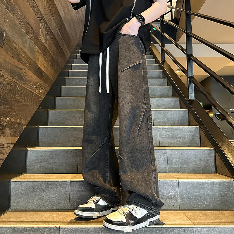 2024 Versatile Men's Jeans Korean Streetwear Straight Wide Leg Jeans Black Blue Basic Casual Trousers Male Denim Pants
2024 Versatile Men's Jeans Korean Streetwear Straight Wide Leg Jeans Black Blue Basic Casual Trousers Male Denim Pants