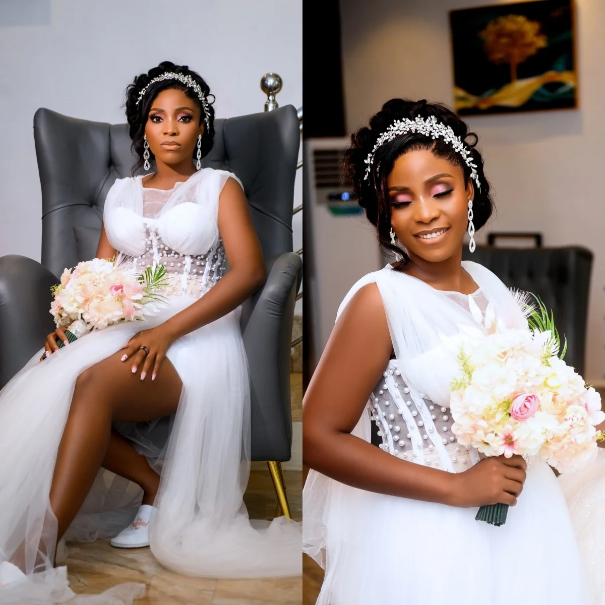 Elegant Bride Robes for Wedding African Pearls Customized Bridal Shower Sleepwear Dresses
Elegant Bride Robes for Wedding African Pearls Customized Bridal Shower Sleepwear Dresses