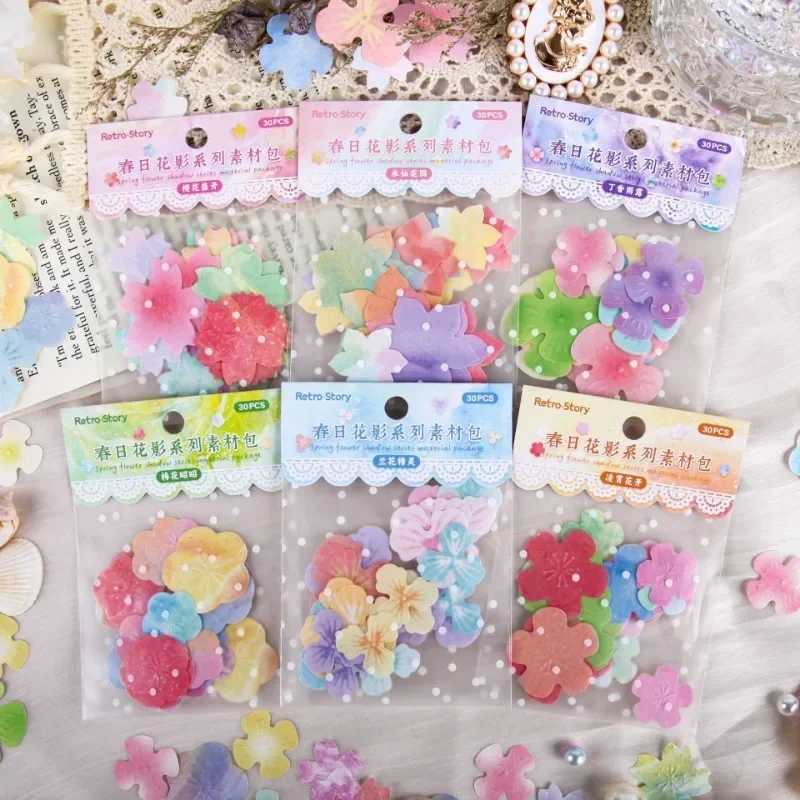 30Sheets Spring Flower Shadow collage Handbook Decorations bottom Cherry blossom Scrapbook 128*105mm Material Stickers Pack
30Sheets Spring Flower Shadow collage Handbook Decorations bottom Cherry blossom Scrapbook 128*105mm Material Stickers Pack