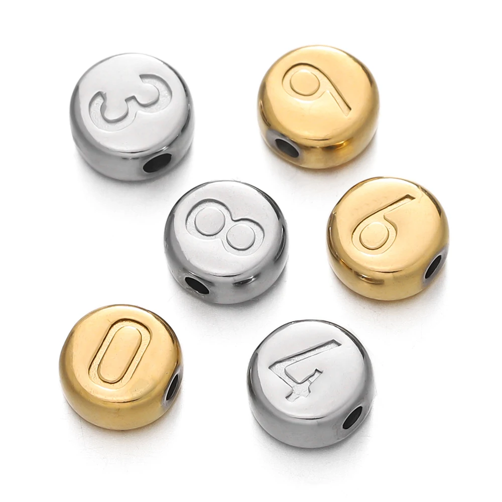 5pcs Stainless Steel Flat Round Beads 7mm 0-9 Number Loose Spacer Beads for DIY Bracelet Necklace Charm Pendants Jewelry Making
5pcs Stainless Steel Flat Round Beads 7mm 0-9 Number Loose Spacer Beads for DIY Bracelet Necklace Charm Pendants Jewelry Making
